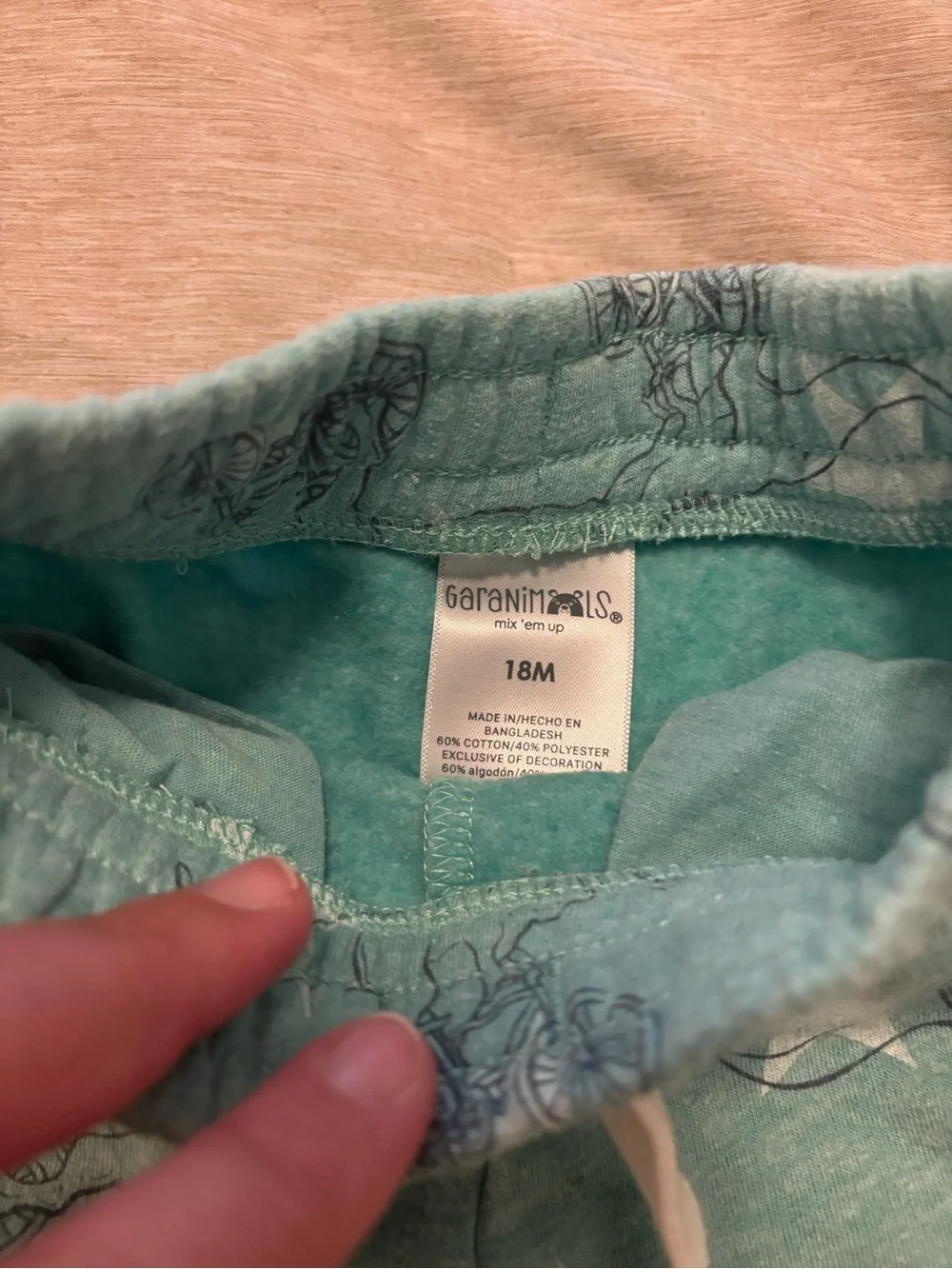 Garanimals Teal Dino Bike Joggers with White Stars